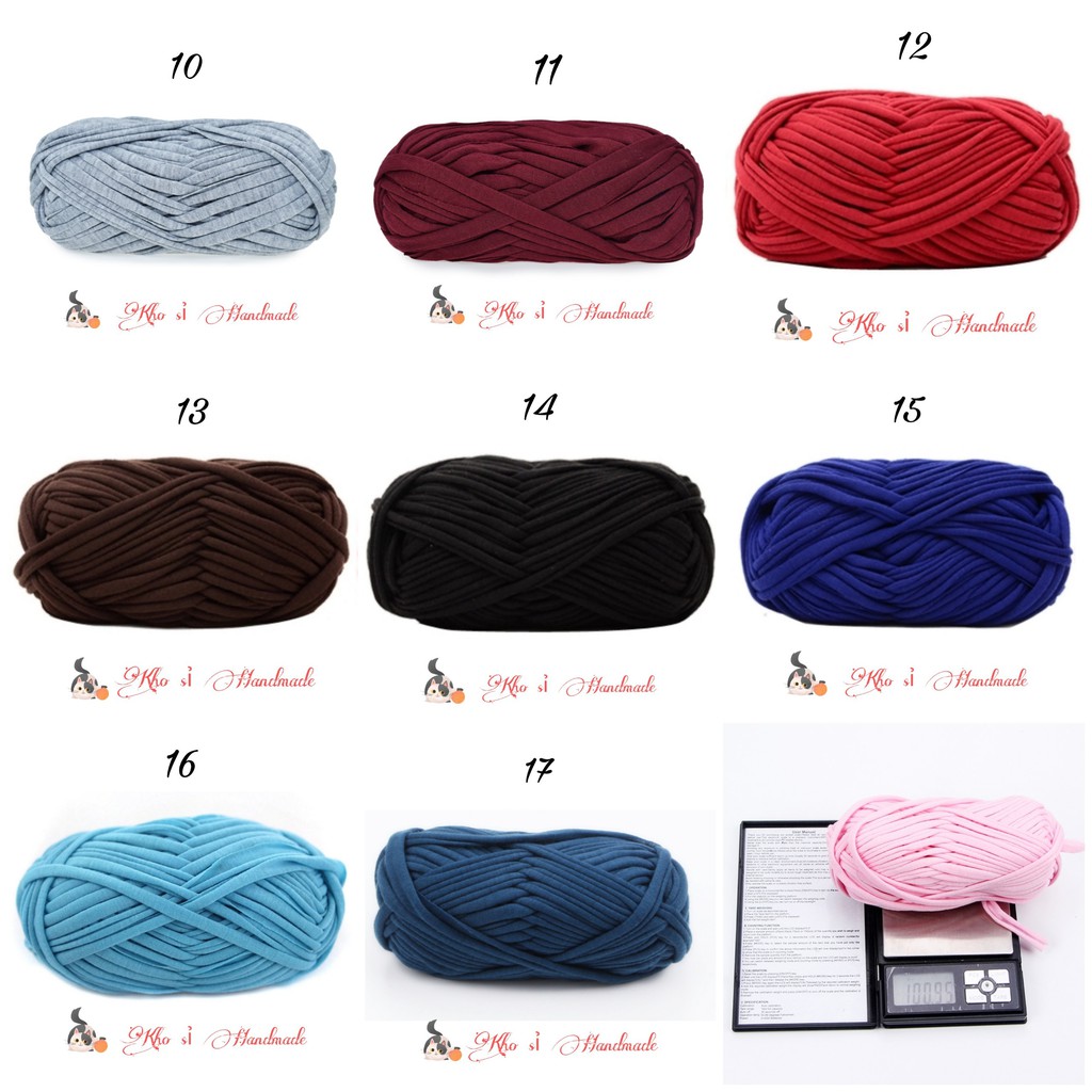 Sợi vải trơn TQ 100gr - Chuyên móc thảm, túi xách, giỏ