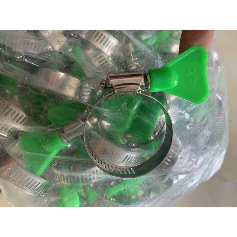 Đai xiết inox có sẵn tay nhựa các cỡ 16 20 27 42 76