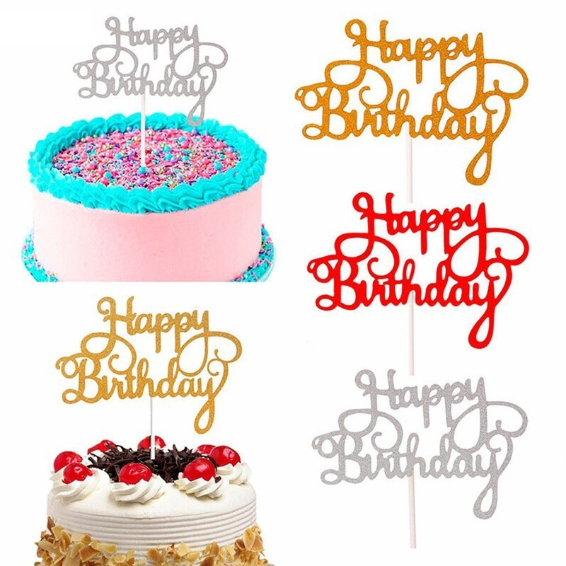 Phụ kiện cắm trang trí bánh kem sinh nhật hình chữ Happy Birthday