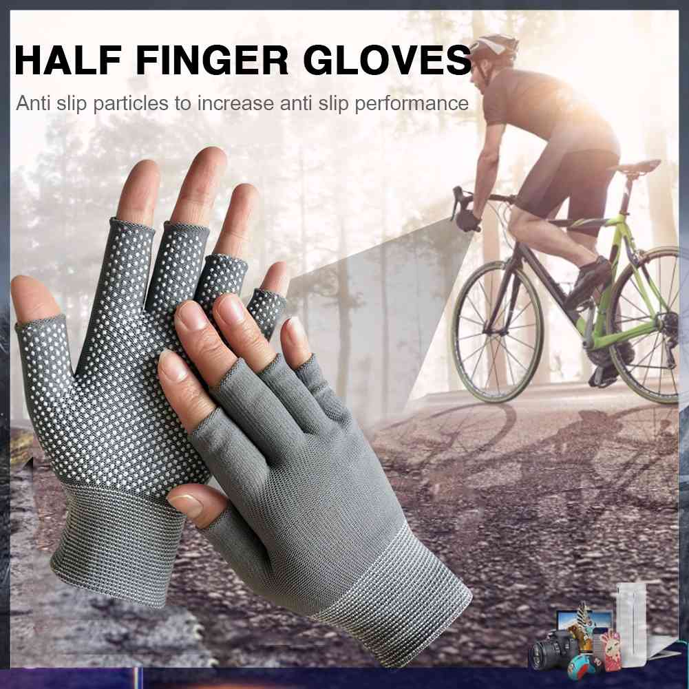 Găng Tay Nửa Ngón Chống Trượt Khi Đi Xe Đạp, Câu Cá