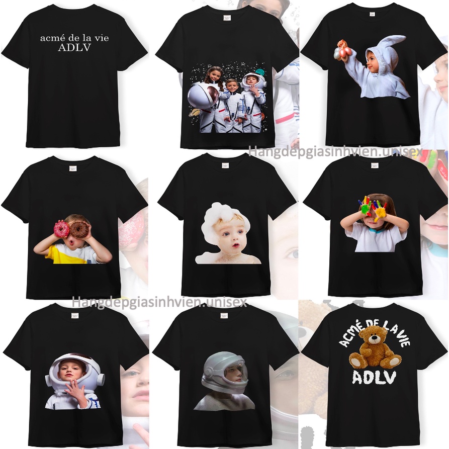 [Xả kho] Hot Áo thun ADLV 26 mẫu trend, dáng unisex cộc tay cổ tròn cho nam nữ