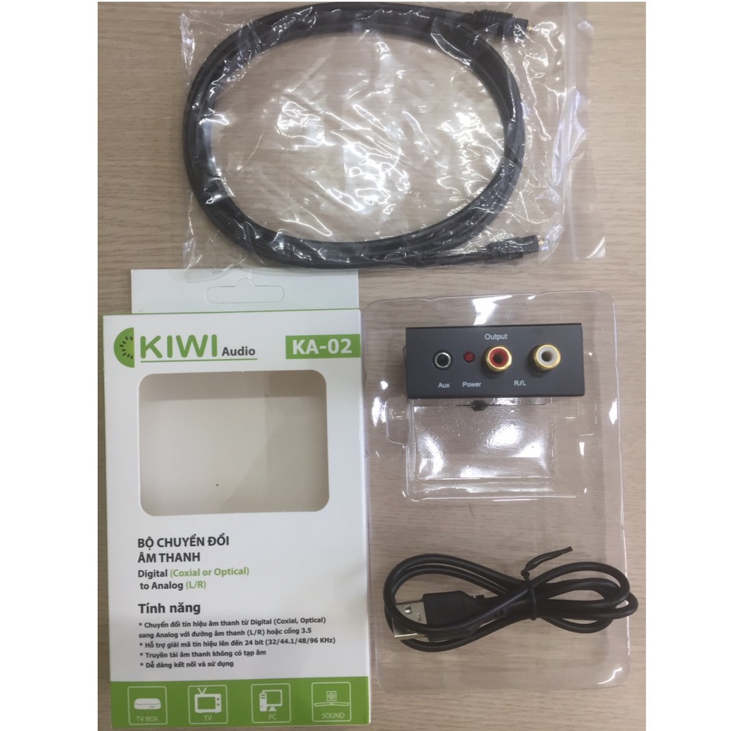 CHÍNH HÃNG  KIWI KA02 KA03– BỘ CHUYỂN ĐỔI ÂM THANH QUANG DIGITAL SANG ANALOG KA-03 KA 03