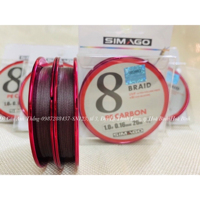 Dù buộc thẻo PE Carbon Simago 20m