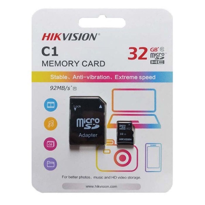 ( Chính Hãng ) Thẻ Nhớ Micro SD Hikvision 32Gb Class 10 Tốc Độ 92 MB/s