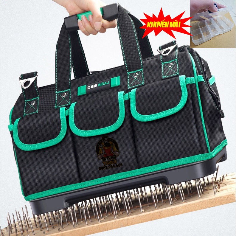 TÚI ĐỰNG ĐỒ NGHỀ - TÚI ĐỰNG DỤNG CỤ SỬA CHỮA ĐẾ NHỰA CAO CẤP XUẤT NHẬT - TẶNG HỘP ĐỰNG ỐC VÍT