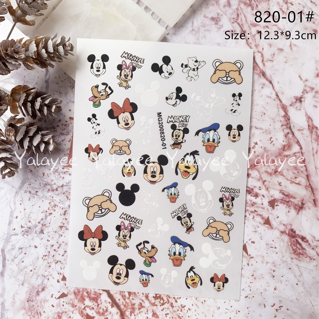 Miếng Dán Móng Tay Hình Chuột Mickey / Minnie Dễ Thương Tiện Dụng