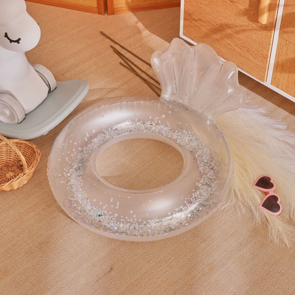 Phao Bơi Bơm Hơi Hình Nàng Tiên Cá Màu Trong Suốt Mới