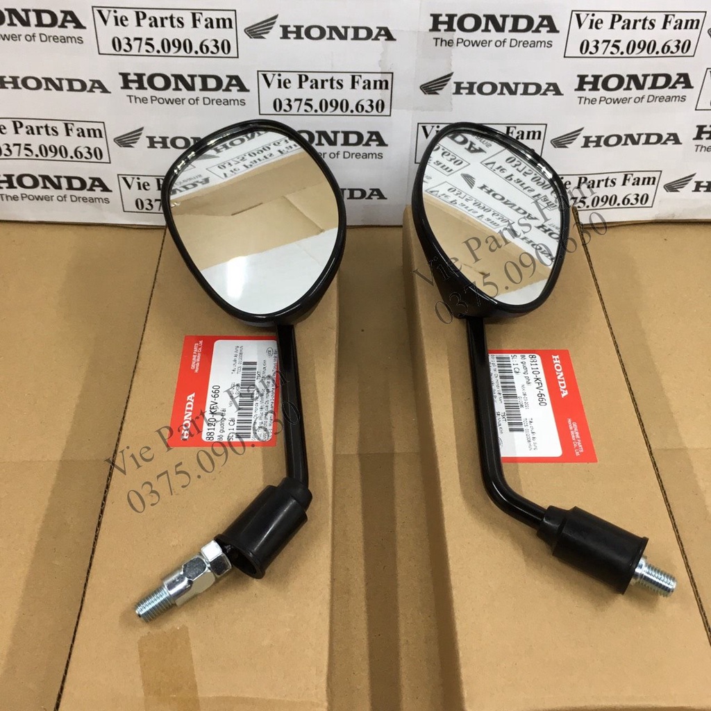 Bộ gương kính chiếu hậu dài Trái - Phải Wave A, RS, S100, Future - Hàng chính hãng Honda