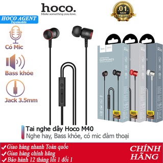 Tai nghe nhét tai Hoco M42 nghe hay có mic đàm thoại, dây dài 1.2m, Jack cắm 3.5mm - Chính hãng