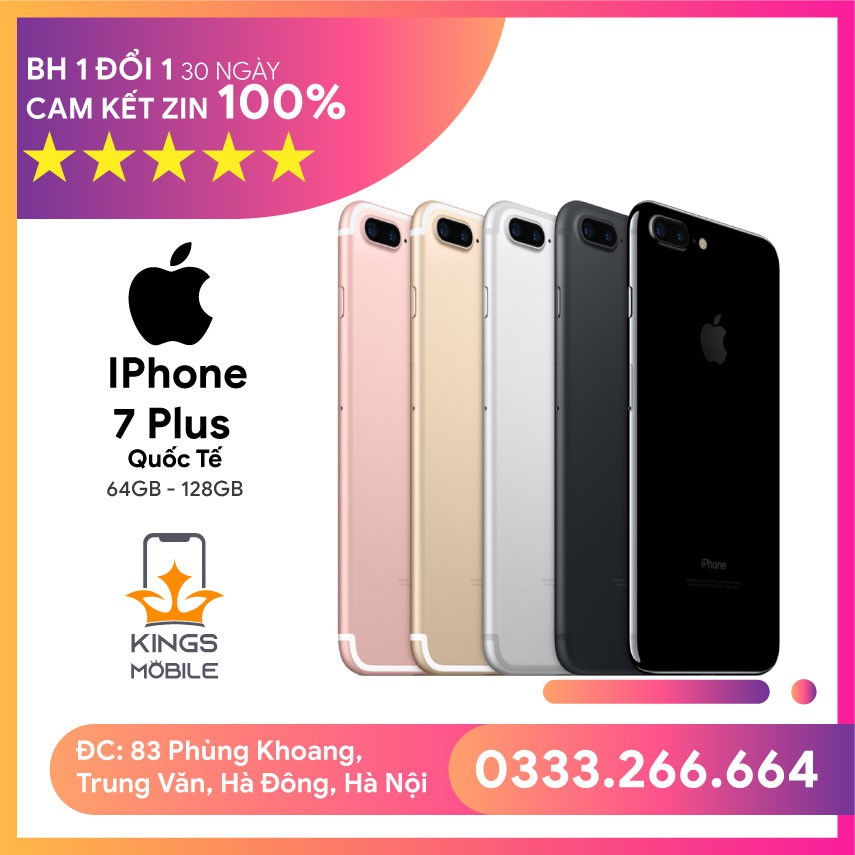 [Chính Hãng] Điện thoại iphone 7 Plus Quốc Tế Nguyên Bản Zin 100% Bảo Hành 1 Đổi 1 30 Ngày