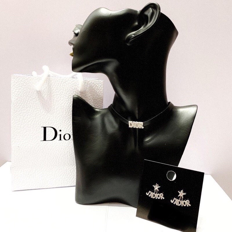 Vòng cổ đính đá pha lê tiểu thư xinh đẹp, choker jadior sang chảnh, phụ kiện trang sức hari korea accessoriess