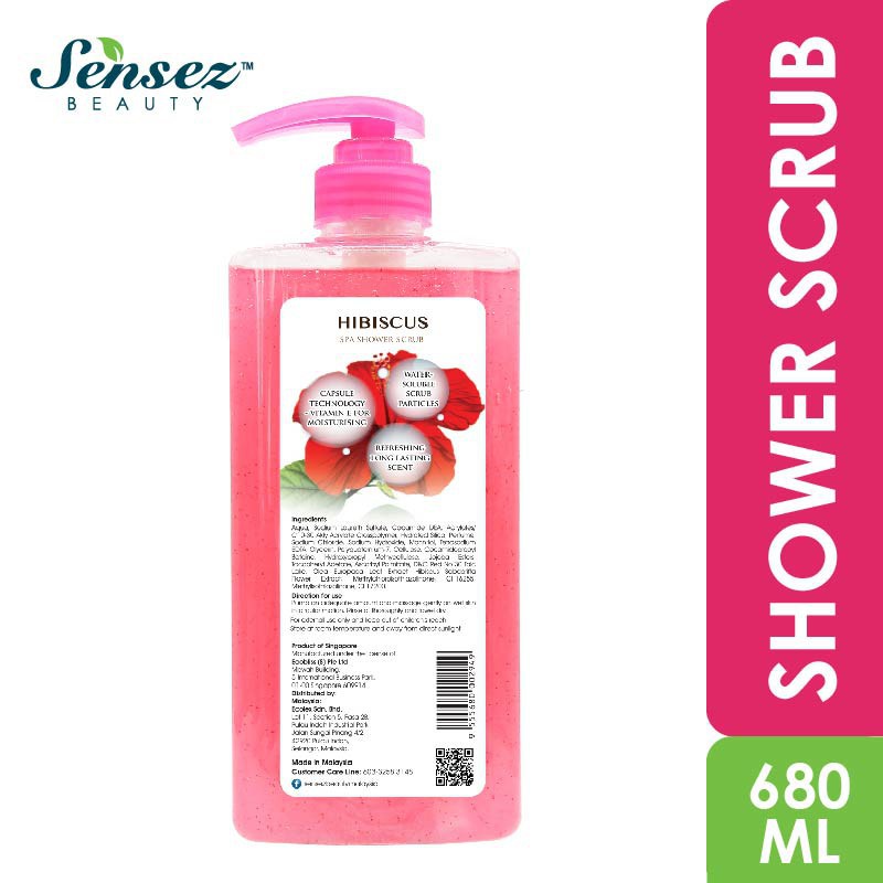 Sữa Tắm Tẩy Tế Bào Chết Hạt Massage Sensez Beauty Trẻ Hóa Dưỡng Ẩm - Hương Hoa Hibiscus - 680ml