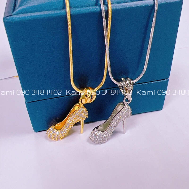 Dây chuyền và bông tai guốc đính đá siêu dễ thương Kami