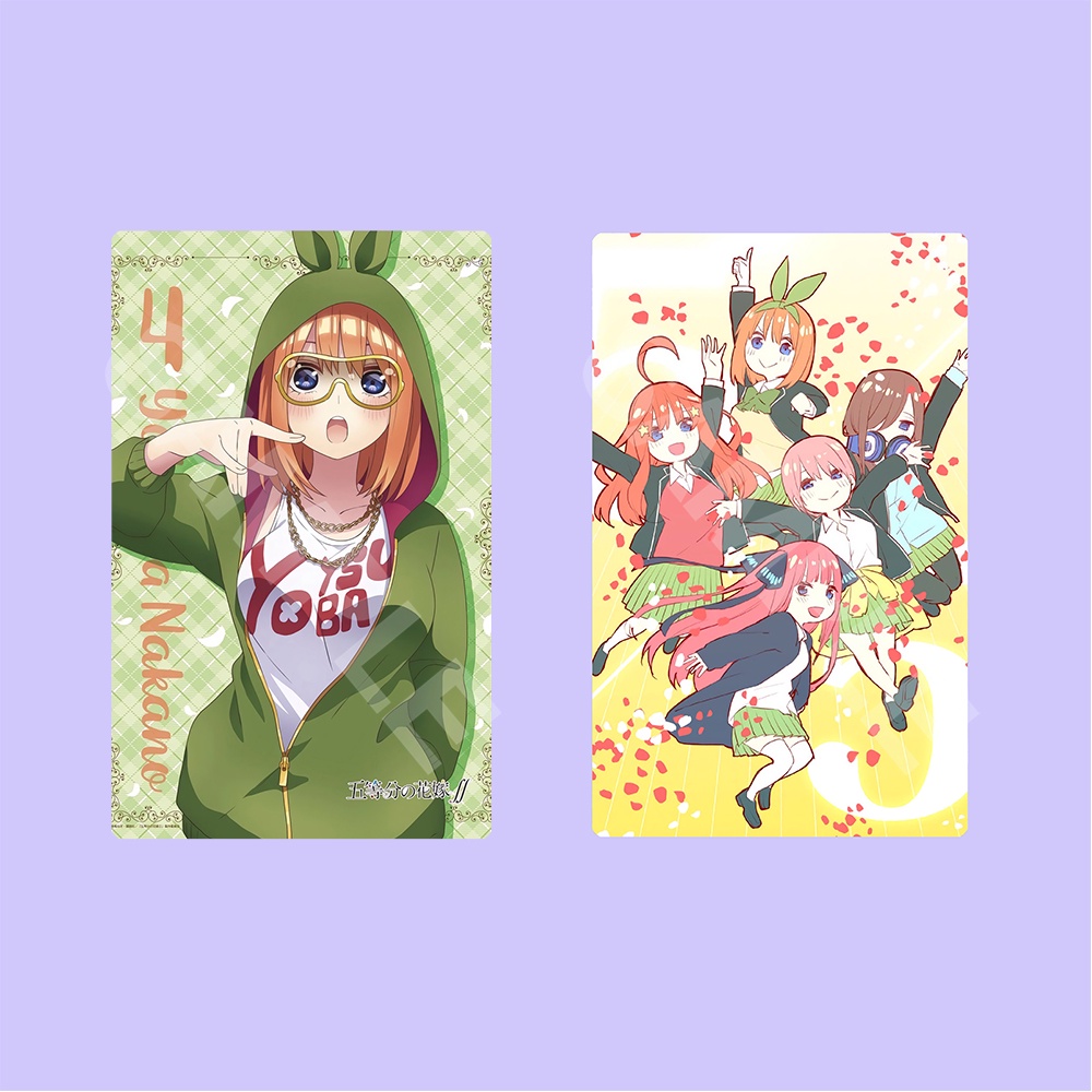 Ảnh card bo góc in hình Gotoubun No Hanayome BIỂU DIỄN ver Nhà Có 5 Nàng Dâu thẻ bo viền 5*8cm