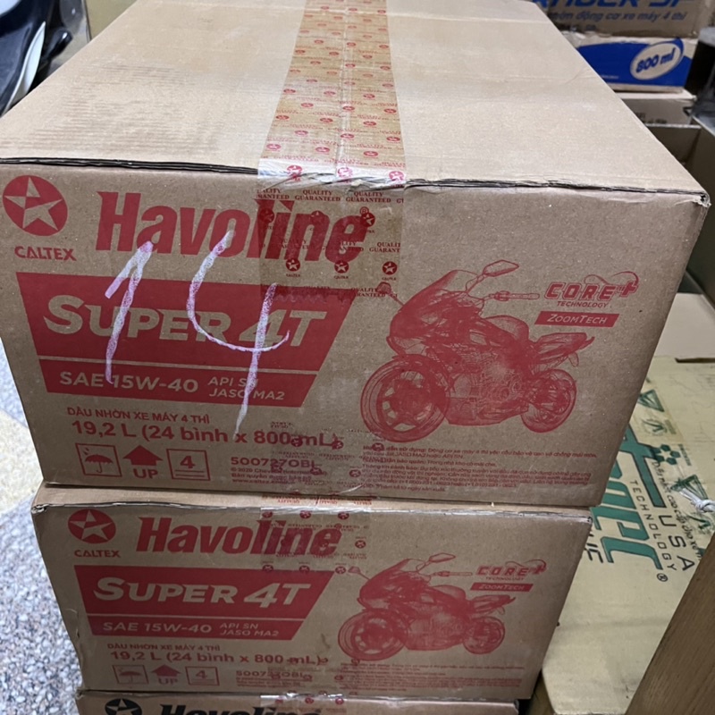 1 Thùng dầu Caltex Havoline 800ml cho xe số