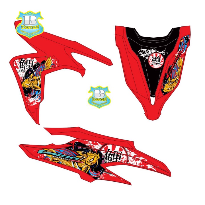 ( Quí khách vui lòng mang ra tiệm cho thợ dán ) Tem vario 150 cá chép đỏ