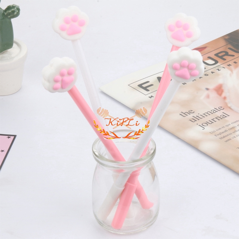 Viết mực gel hình chân mèo mềm phong cách Hàn Quốc dễ thương cho nữ