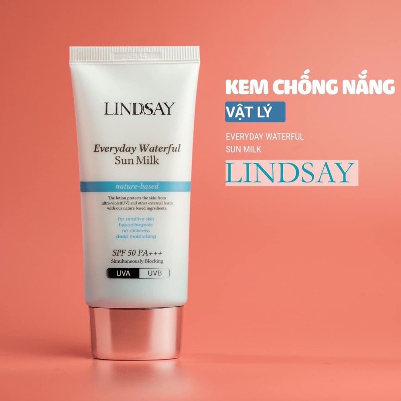 Kem chống nắng Lindsay Everyday Waterful Sun milk Hàn Quốc dùng trong Spa,Thẩm mỹ viện