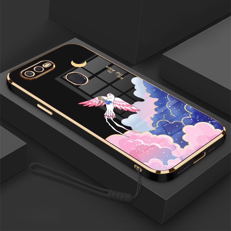 Ốp Điện Thoại Viền Dẻo Họa Tiết Hoạt Hình Dễ Thương Kèm Dây Đeo Cho oppo a5s a12 a7 a31 F9