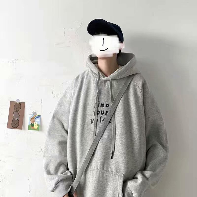 Áo Hoodie Nỉ Tay Dài Dáng Rộng In Chữ Thời Trang Hàn Quốc Dành Cho Cặp Đôi Size M-8XL