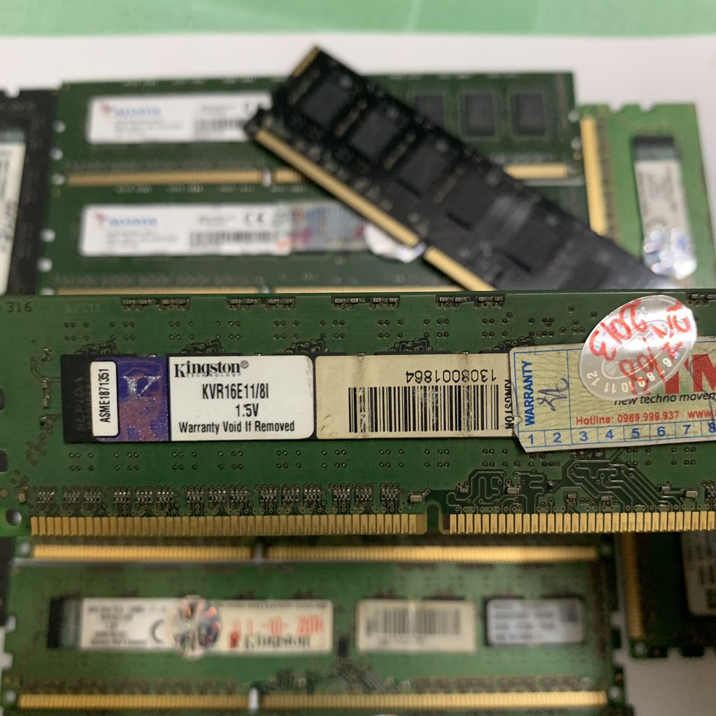 Ram DDR3 Kington,Adata,Team 8GB - Bus 1600 Không Tản Nhiệt - Đẹp Không Kén Main - Vi Tính Bắc Hải