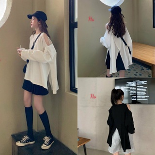 Áo khoét vai vạt xẻ lệch 3 màu tầng dưới 65kg gaustore