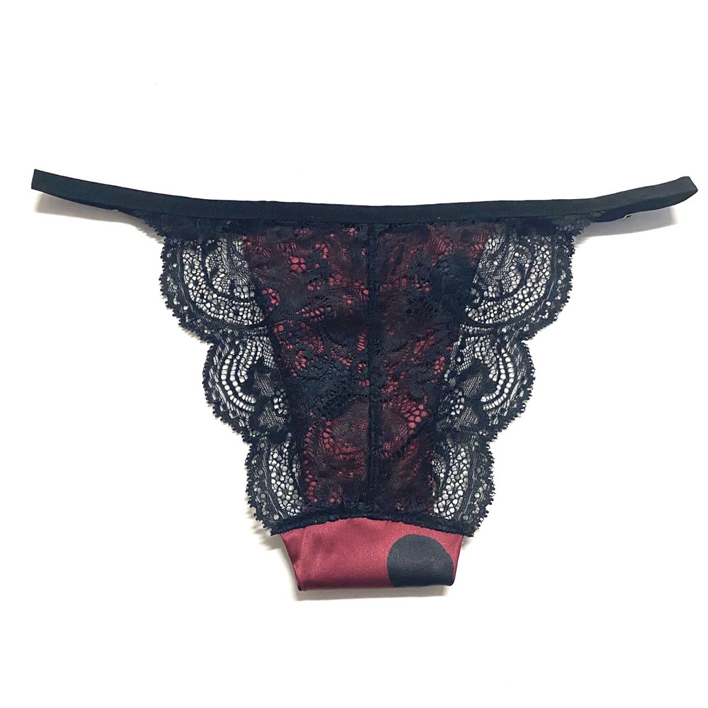 HISEXY Set Đồ Lót Bralette Họa Tiết Bi Lụa Satin Gọng Mỏng Kiểu quần V