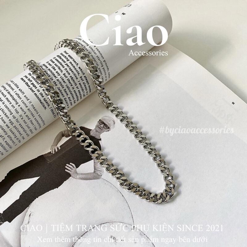 [HOẢ TỐC 1H] Dây chuyền/ Vòng cổ titan không gỉ thiết kế bản xích phong cách trendy Alexander Ciao