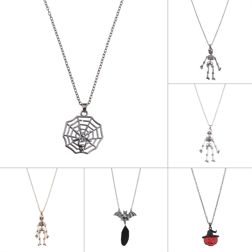 Vòng cổ mặt hình đầu dơi và quả bí ngô phong cách halloween