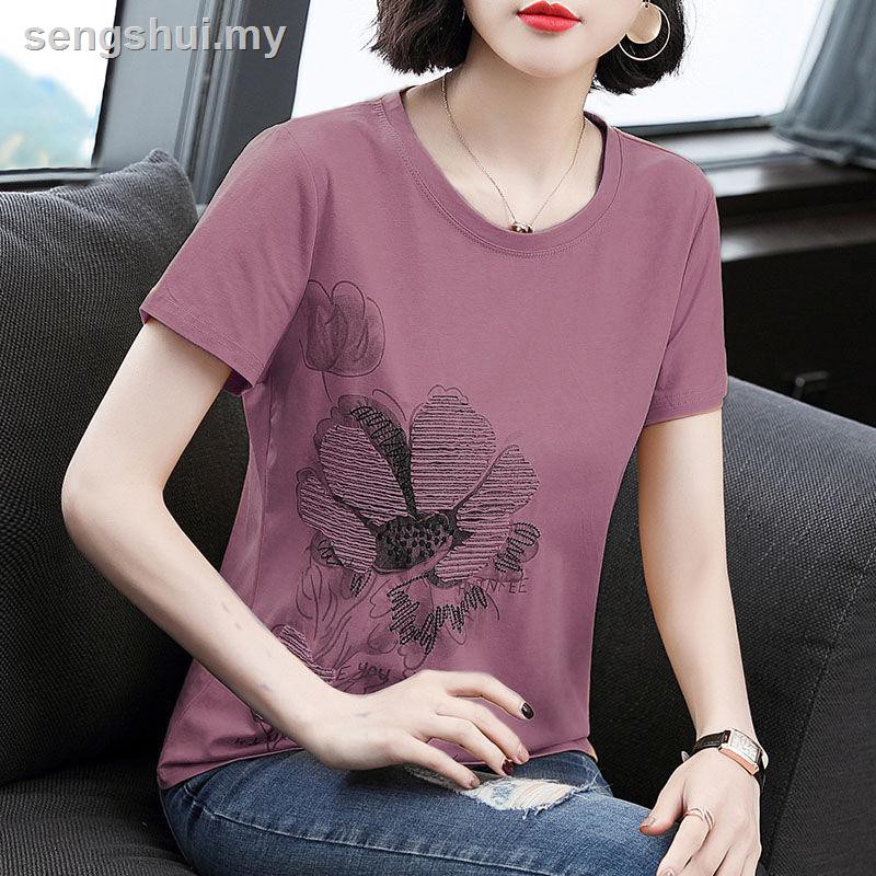 Áo Thun Cotton Tay Ngắn Dáng Rộng In Họa Tiết Thổ Cẩm Phong Cách Hàn Quốc Thời Trang Mùa Hè Mới 2020 Cho Nữ