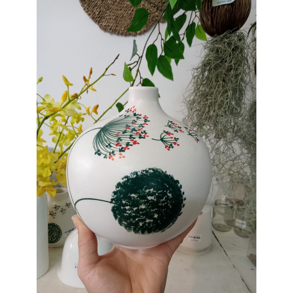 Bình hoa decor - Bình bồ công anh vẽ tay cắm hoa đẹp để bàn gốm sứ Bát Tràng