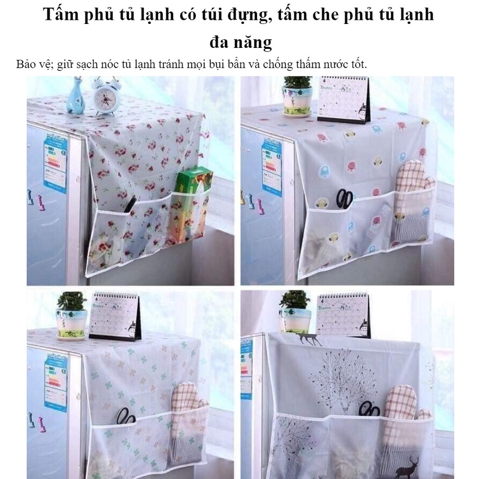 Tấm phủ tủ lạnh tiện dụng nhiều ngăn để đồ tiện ích đa năng -TẤM PHỦ TỦ LẠNH
