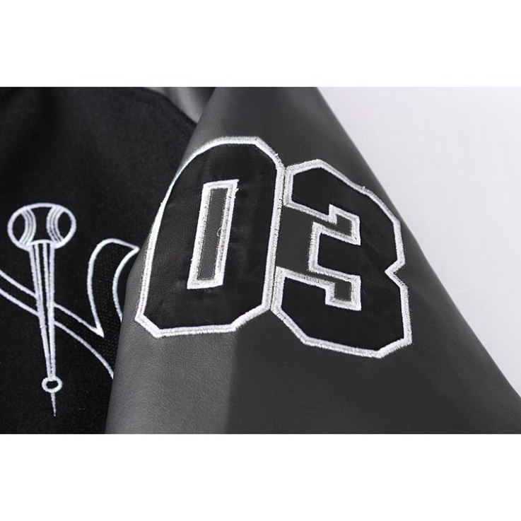 & Áo Khoác Bomber Nam Nữ Ni Phối Tay Da - Áo Bomber Bóng Chày NY Chất Đẹp Có Ảnh Thật Tự Chụp + Đánh Giá Unisex X.Store
