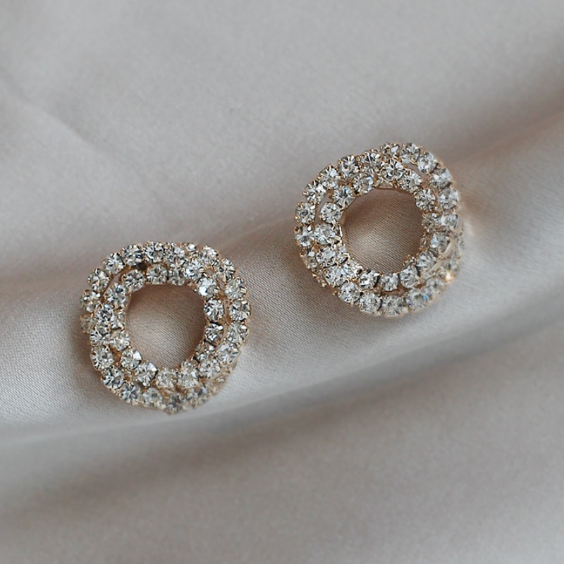 Bông tai mạ bạc 925 đính kim cương tinh tế thời trang cho nữ