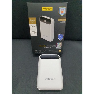  Pin Sạc Dự Phòng Pisen Power Box C10000 LED 10000mAh  Mini Type-C & Micro 2xUSB LED  Trắng 