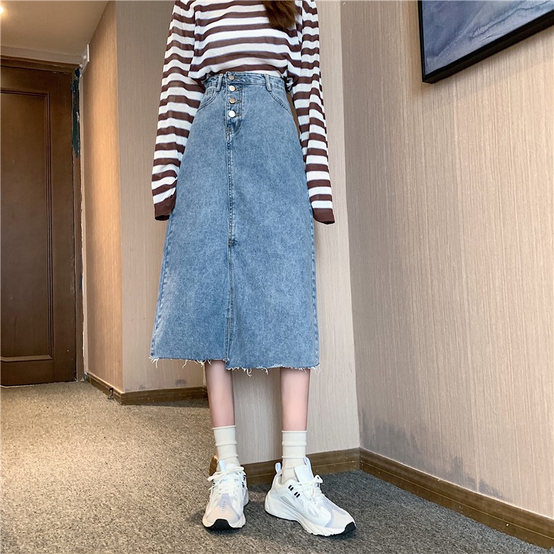 [SẴN] Chân váy jean dài Ulzzang Quảng Châu VJD19 | BigBuy360 - bigbuy360.vn