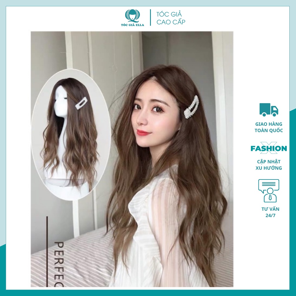 Tóc giả nữ cả đầu 🤡FREESHIP🤡Giảm 5k khi nhập [TOCGIA5K]-Tóc giả nguyên đầu xù hai mái hất