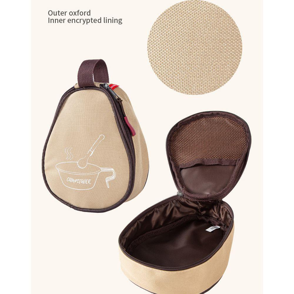 JARRED Bộ Dụng Cụ Ăn Uống Tiện Dụng ​Túi Đựng Tô Chén Sức Chứa Lớn Có Khóa Kéo Tiện Dụng Mang Theo Du Lịch Cắm Trại