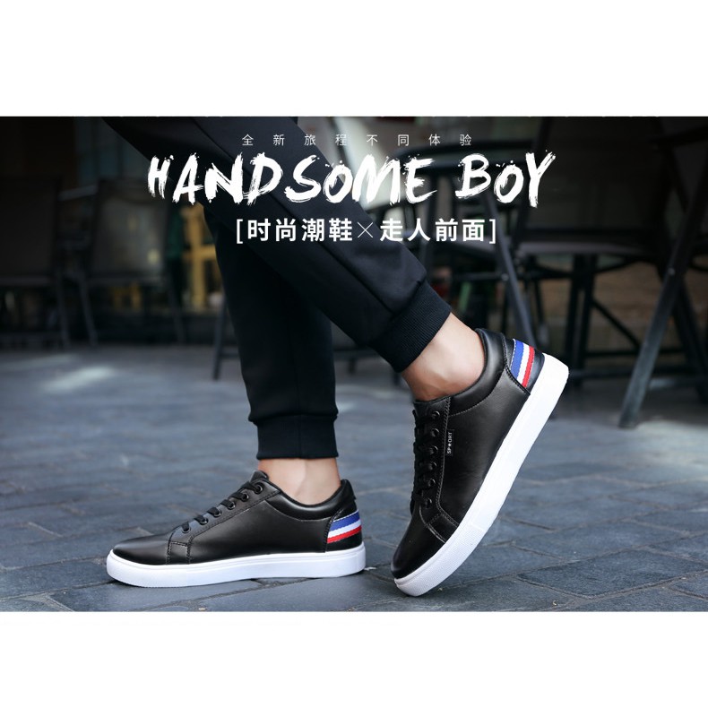 GIẦY SNEAKER DA ( Đen ) Thể Thao Nam phong cách Korea New 2018