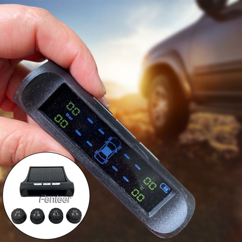 Hệ Thống Giám Sát Áp Suất Lốp Xe Năng Lượng Mặt Trời Tpms Với 4 Cảm Biến Hiển Thị Lcd