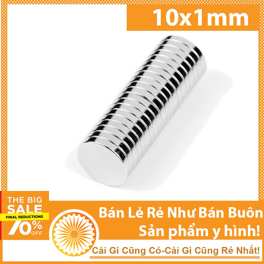 10 viên nam châm 10x1mm