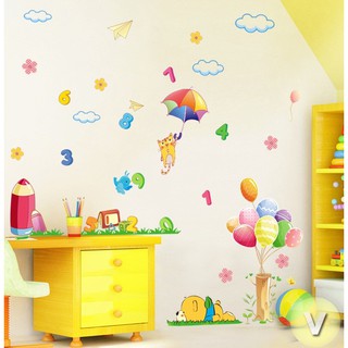 Decal dán tường Học đếm số