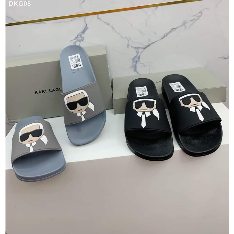 🔥HÀNG SIÊU CẤP🔥Dép KARL quai ngang nam đúc cao su non họa tiết mặt người siêu ngầu