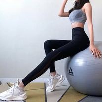 Quần dài QT05 phối lưới màu đen chất thun lạnh tập yoga,gym,erubic, chạy bộ hàng VNXK