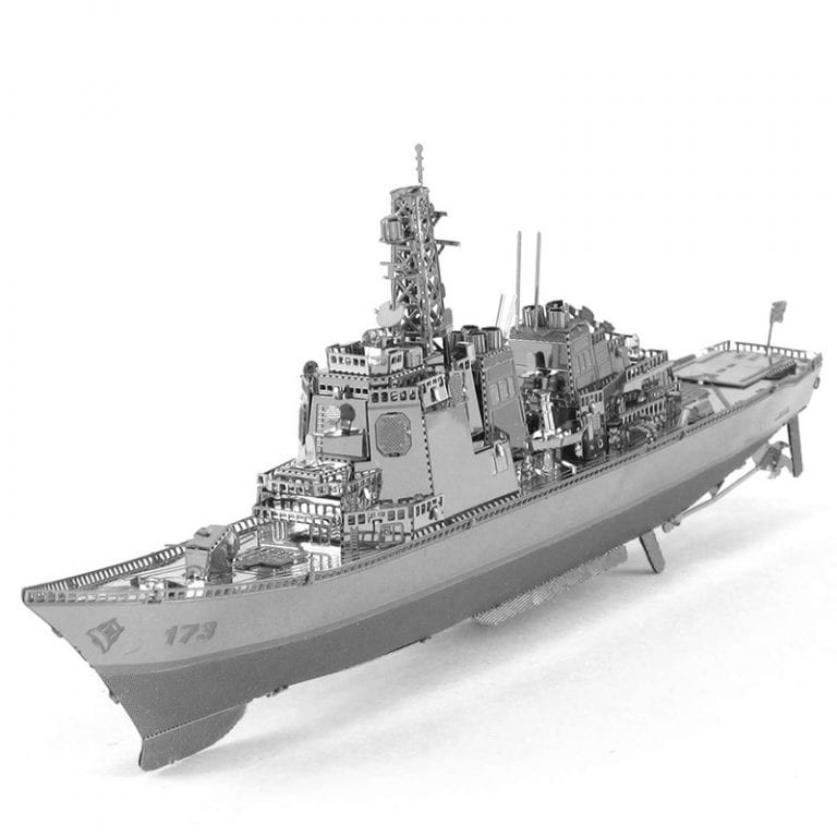 Chưa Ráp Mô Hình Kim Loại 3D Tàu Khu Trục Hải Quân Thế Chiến Thứ 2 Arizona, Burke Class Destroyer, Kongo, Type 056