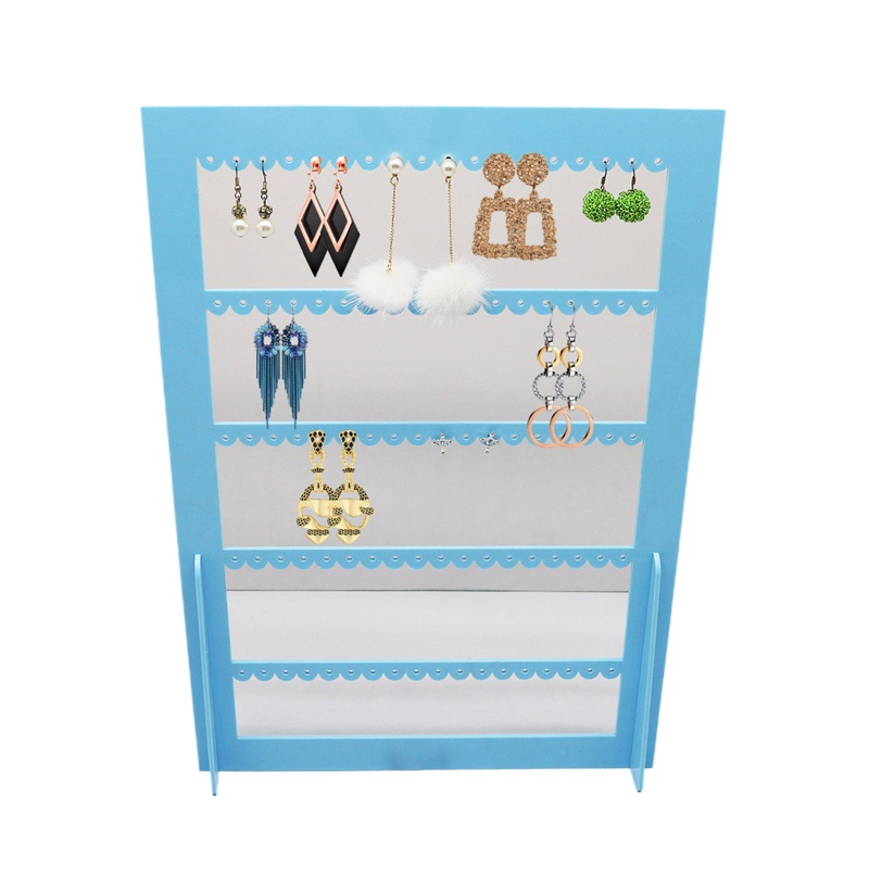 Giá Đỡ Trưng Bày Trang Sức Bằng Acrylic Hình Chữ Nhật Màu Xanh Dương