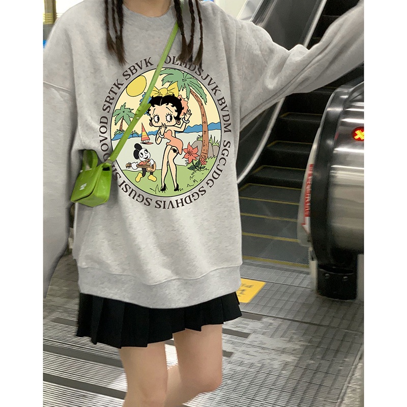 NRVP Áo Thun Tay Dài Oversize In Họa Tiết Phong Cách Hàn Quốc Thời Trang Cho Nam Và Nữ