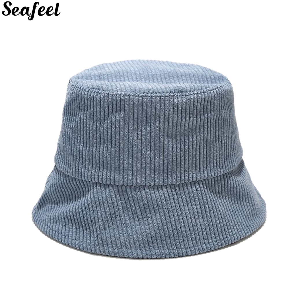 Mũ bucket vải nhung kẻ thoáng khí phong cách Hàn Quốc cho nữ