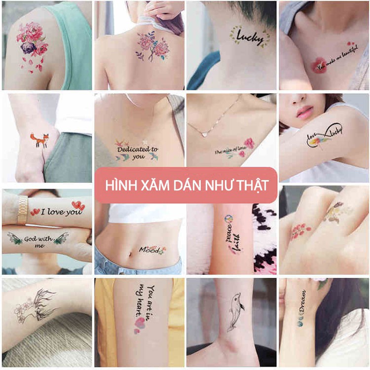 Bộ 30 Mẫu Hình Xăm Dán, Hình Xăm Tattoo Cao Cấp