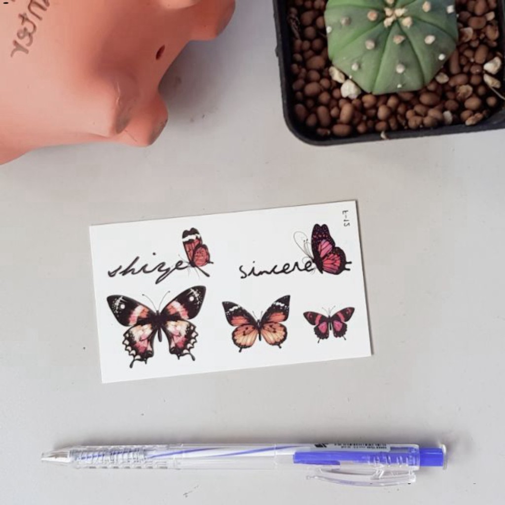 Hình xăm tattoo bướm f12.Xăm dán tatoo mini tạm thời, size <10x6cm